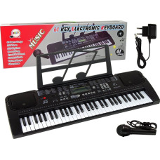 Leantoys Keyboard Z Mikrofonem Instrument Muzyczny Czarny