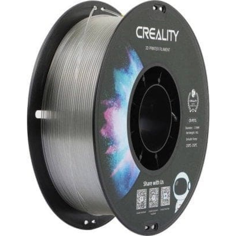 Creality CR-PETG Filament Clear, 3D-Kartusche (transparent, 1 kg, 1,75 mm, auf Rolle)