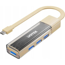 Unitek HUB USB Unitek Unitek hub dwukierunkowy USB C/USB A 5Gbps, 4x USB A kremowy