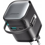 Joyroom Ładowarka Joyroom Ładowarka GaN Joyroom JR-TCL02 65W USB-A USB-C z wbudowanym kablem USB-C - czarna