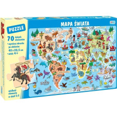 Wydawnictwo Jako Puzzle 70 elementów. Mapa świata