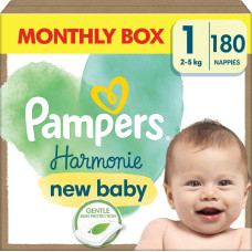 Pampers Harmonie Pieluszki, rozmiar 1, 2-5 kg, 180 szt.