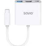 Savio Hub USB SAVIO AK-48/B USB Typ C  HDMI, USB 3.0, PD