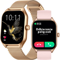 Rubicon Smartwatch Rubicon Zegarek SMARTWATCH Rubicon RNCF03 r.gold mesh + pink silicone