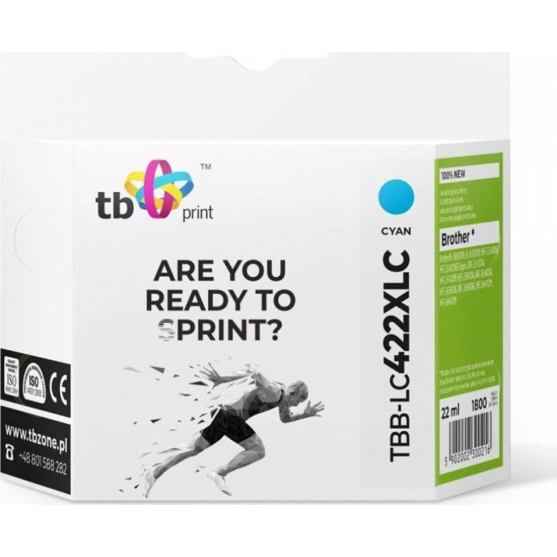 Tb Print Tusz do Brother MFC-J5340DW TBB-LC422XLC 100% nowy cyan