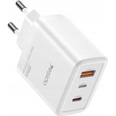Yesido Ład. sieć. YC70 PD 65W QC USB-A+C +iP + Kabel  27W C/iP 1m, WHITE / BIAŁY
