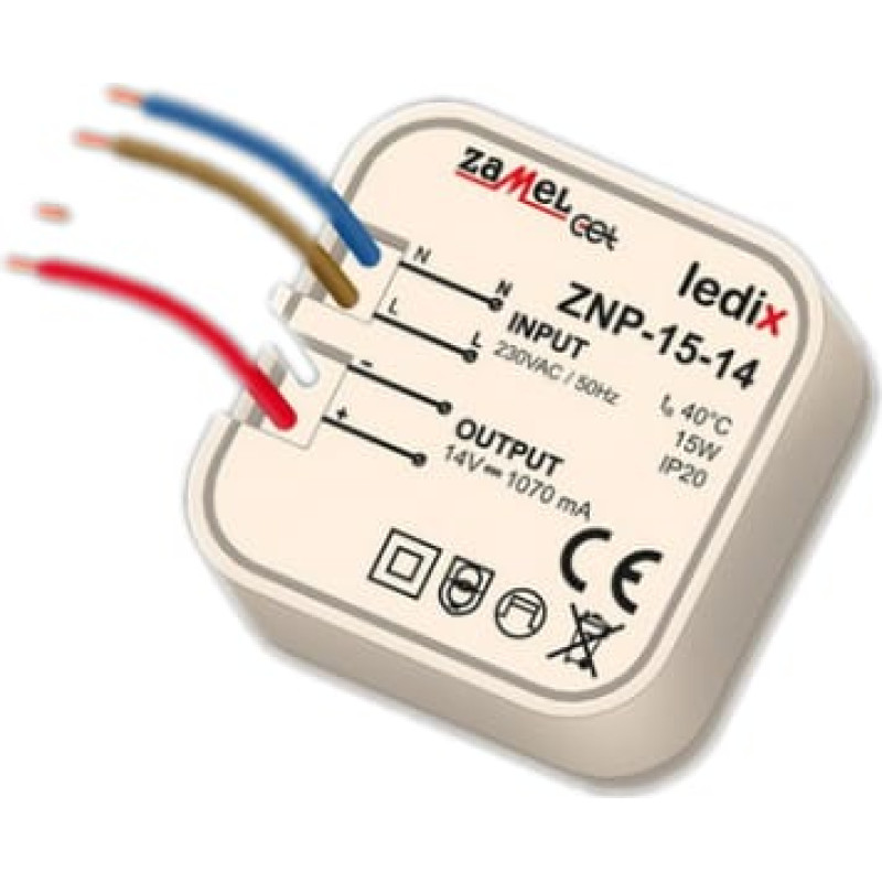 Zamel Zasilacz LED dopuszkowy 14V DC 15W (ZNP-15-14)