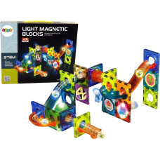 Leantoys Świecąca Zjeżdżalnia Dla Kulek Klocki Magnetyczne 49 Elementów LEAN Toys