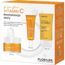 Floslek FLOSLEK Zestaw prezentowy Vitamin C (krem nawilżający 50ml+krem pod oczy 30ml+krem do rąk 50ml)+