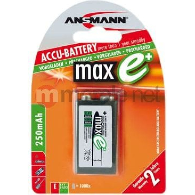 Ansmann 270mAh 9V E-Block maxE plus