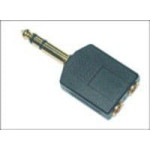 Microconnect Adapter AV MicroConnect Jack 6.3 mm M - 2x Jack 3.5 mm F czarny