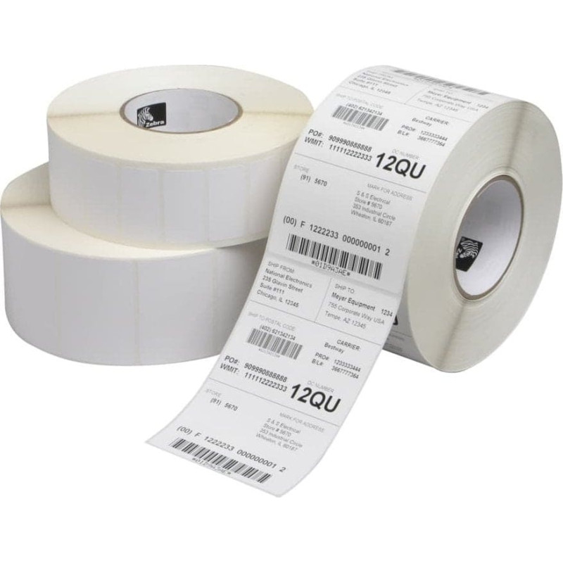 Zebra Label, Paper, 76x152mm; Thermal Transfer, Z-PERFORM 1000T, Uncoated, Permanent Adhesive, 76mm Core