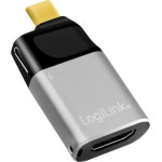 Logilink CUA0203 Adapter USB typu C C/M na HDMI-A+USB-C 4K PD aluminium czarny/szary