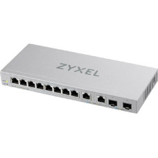 Zyxel XGS1210-12 - V2 - Switch - managed - 8 x 10/100/1000 + 2 x 100/1000/2.5G + 2 x 1 Gigabit/10 Gigabit SFP+ (Uplink) - Desktop, wandmontierbar