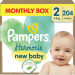 Pampers Harmonie Pieluszki, rozmiar 2, 4-8 kg, 204 szt.