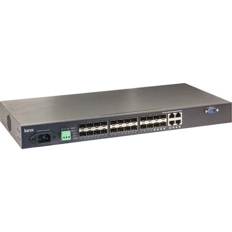 Barox RY-LGSO25-24 łącza sieciowe Zarządzany L2/L3 Gigabit Ethernet (10/100/1000) 1U Czarny