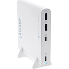 Manhattan InLine® USB Netzteil, GaN Ladegerät, 4-Port, 2x USB-C + 2x USB-A, 120W, weiß