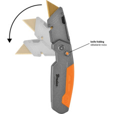 Bradas NÓŻ SKŁADANY DIY-KN190202/B Z OSTRZEM TRAPEZOWYM BRADAS