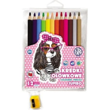 Astra Art-Pap Kredki ołówkowe Pieski 12 kolorów + temperówka