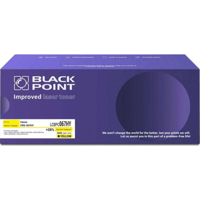 Black Point Toner Black Point BLACK POINT LCBPC067HY zamiennik CANON CRG-067HY (yellow)