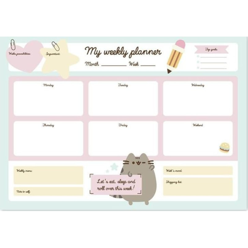 Pusheen Planner tygodniowy z kolekcji Foodie