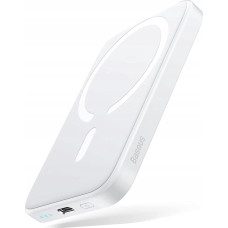 Baseus Powerbank Baseus OS-Baseus Magnetic Mini Air Wireless Fast Charge Power Bank 6000mAh 20W Stellar White（With Simple Series Charging Cable Type-C to Type-C (20V/3A) 30cm White)