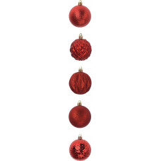 Christmas Decoration BOMBKA DEKORACYJNA PLASTIKOWA 6CM SET 35 SZT CZERWONA