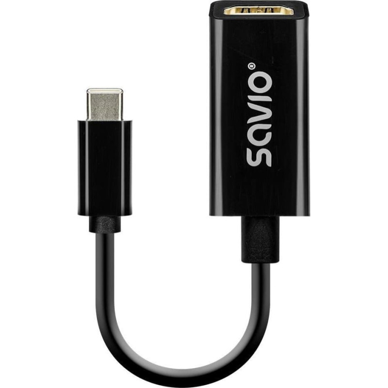 Savio Adapter AV Savio Adapter USB-C (M) - HDMI (F), 4K, 30Hz, plastik, AK-79