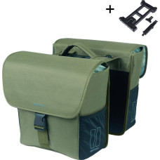 Basil Sakwy BASIL GO DOUBLE BAG, MIK z adapterem do mocowania, 32L, Dark Green (NEW 2025)