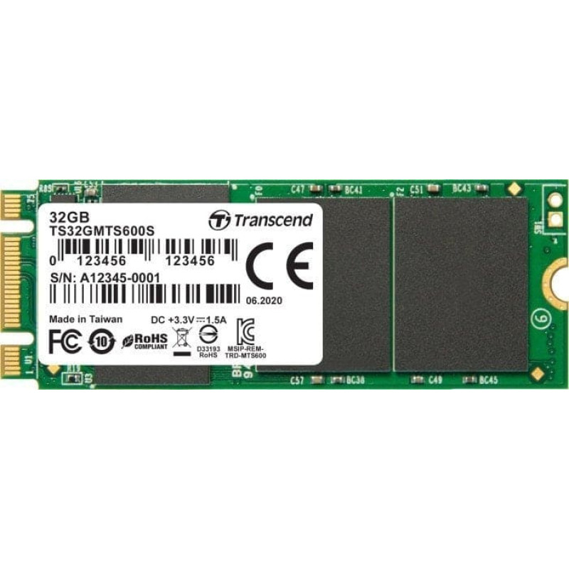 Transcend SSD 32GB 600S, M.2 2260, SATA III B+M Key, MLC