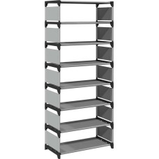 Vidaxl Stojak na buty 8-poziomowy Szary 54x28x124cm Tkanina włókninowa