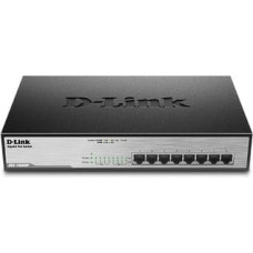 D-Link DGS-1008MP network switch Unmanaged Gigabit Ethernet (10/100/1000) Power over Ethernet (PoE) 1U Black