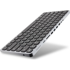 Axagon Klawiatura Axagon AXAGON HMC-KB USB-C Tastatur, microSD/SD, 3x USB-A 3.0, HDMI 4K/60Hz, PD 100W, Audio - DE Layout