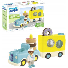 Playmobil PLAYMOBIL 71702 Junior: Crazy Donut Truck with Stacking and Sorting Function, Construction Toy