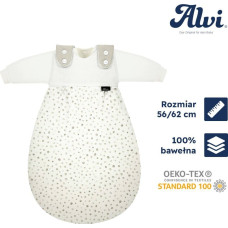 Alvi ALVI Baby-Mäxchen, Śpiworek 3-częściowy Jersey Aqua Dot 56/62