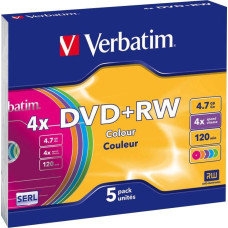 Verbatim DVD+RW 4.7 GB 4x 5 sztuk (43297)