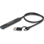 Delock 64272 huby i koncentratory USB 3.2 Gen 1 (3.1 Gen 1) Type-C 5000 Mbit/s Czarny