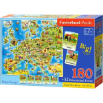 Castorland Puzzle 180 Mapa Europy z quizem