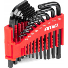 Amio Klucze imbus hex torx crv imbusy zestaw czarne 22 szt. amio-04297