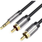 Vention Kabel Vention Jack 3.5mm - RCA (Cinch) x2 1.5m czarny (BCFBG)