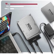 Axagon ADSA-FPX Adapter USB-C 10Gbps SATA 6G 2.5'/3.5' SSD/HDD FASTPORT X, w tym zasilacz, 60cm USB-C/USB-A kabel