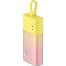 Baseus Powerbank Baseus Popsicle 5200mAh 20W z wbudowanym kablem Lightning (+ biały kabel Baseus Simple USB-C - USB-C 60W/20V/3A/30cm) - zółto-różowy