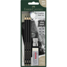 Faber-Castell Ołówki Pitt Graphite Matt 3szt z gumką i temper