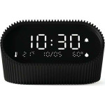 Lexon Ray Clock Alarm Clock with Temperature and Humidity Sensor Black/Black LR155MN3