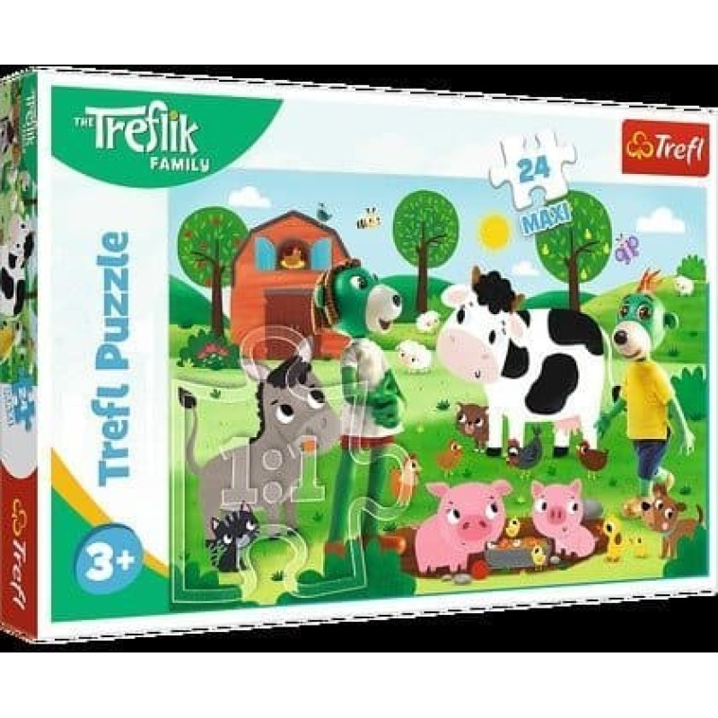 Trefl Puzzle 24 maxi Rodzina Treflików na wsi 14361