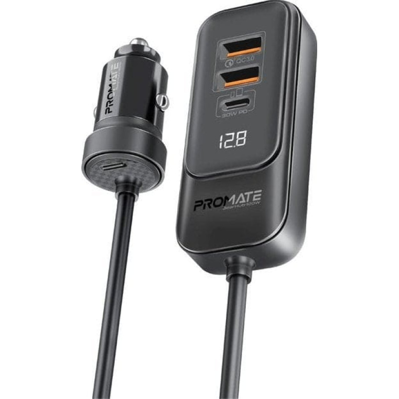 Promate GearHub-120W Car charger 120W / 2x USB-C / 2x USB-A