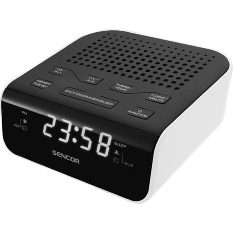 Sencor Radiobudzik Sencor SRC 136 WH Czarno-biały