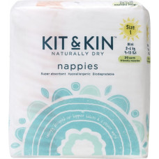 Kit And Kin Biodegradowalne Pieluszki Jednorazowe Mini (2-6kg), Mix Wzorów, 20 szt. (KAK00006)