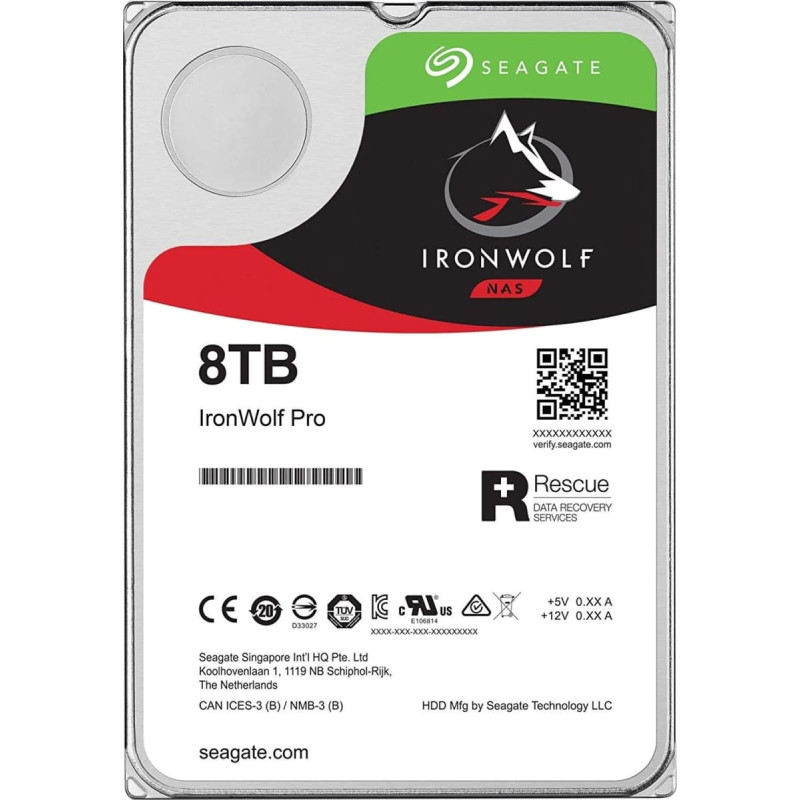 Seagate Dysk serwerowy Seagate IronWolf 8TB 3.5'' SATA III (6 Gb/s)  (ST8000VNA04)