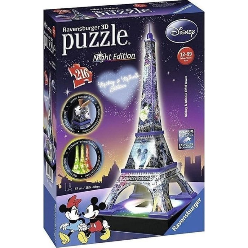 Ravensburger Puzzle 3D Wieża Eifla Night Edition